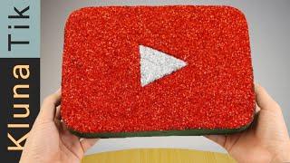 Kluna Tik eating YOUTUBE PLAY BUTTON from  FLORAL FOAM & GLITTER! ASMR food MUKBANG