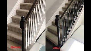 Baluster Replacement Upgrade Home Improvement #weekendproject #baluster #newelpost #top #diy #smart