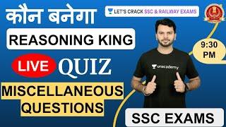 Special Live Quiz | कौन बनेगा Reasoning King | Target SSC CGL 2019 | Mohit Kawatra