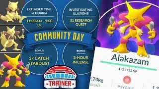 TOP 5 TIPS to MAX *SHINY ABRA* COMMUNITY DAY + 3x CATCH STARDUST & ALAKAZAM COUNTER | POKÉMON GO