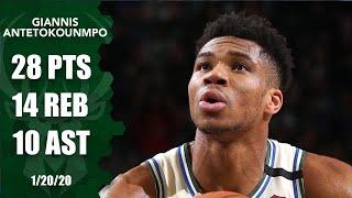 Giannis Antetokounmpo hits 10,000 points, notches triple-double for Bucks | 2019-20 NBA Highlights