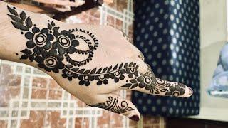 New arabic mehndi design for back hand|easy for beginners |simple and easy|mehndi design |by shafna