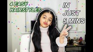 4 Easy Hairstyles in 5 min | back to school | Aimalifestyle