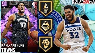 AMETHYST KARL-ANTHONY TOWNS GAMEPLAY! KAT IS THE TOP STRETCH BIG IN NBA 2K21 MyTEAM!