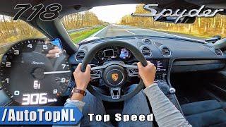 PORSCHE 718 SPYDER | 306km/h TOP SPEED on AUTOBAHN (NO SPEED LIMIT) by AutoTopNL