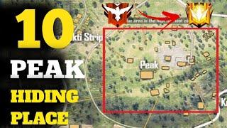 TOP 10 HIDING PLACE IN PEAK ||FREE FIRE RANK PUSHING TIPS AND TRICKS||KILLER GAMING 2M