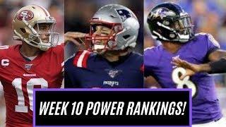 Week 10 NFL power rankings 2019 - Top 5 - Who's 1? Patriots? Ravens? Saints? 49ers?