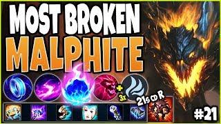 *21s R CD* MOST BROKEN BUILD! LoL Meta Malphite Season 10 Build Guide #21! Top Malphite s10 Gameplay