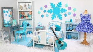 Disney Frozen Elsa Doll Bedroom! Play with dolls & furniture toys! Princess dollhouse room