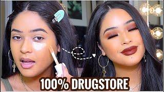 THE BEST DRUGSTORE/AFFORDABLE FALL MAKEUP TUTORIAL using AFFORDABLE Brushes *smokey eyes + bold lip*