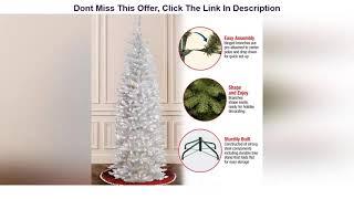 Top 10 National Tree Company Pre-lit Artificial Christmas Foot Kingswood Fir White Pencil Tree, 7 f