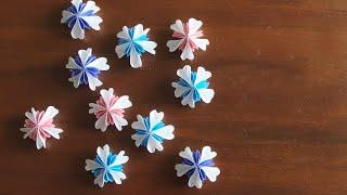 クラフトパンチで作る金平糖みたいな可愛い小花 - DIY How to Make Kawaii Paper Flowers