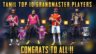Tamil Top-10 Grandmasters Players in Free Fire || Free Fire Tamil Tricks || Sk Gaming