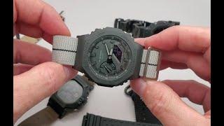 How to change strap band on Casio GShock GA2100 Carbon Core Guard and JaysAndKays Adapters NATO ZULU