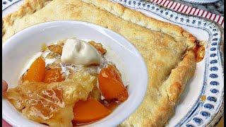 PEACH COBBLER | Double Crust Peach Cobbler Recipe | BAKE WITH ME