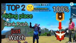 Top 2 Hiding Place For Rank Push In Free Fire || Heroic Fast Push Tips And Tricks - GARENA FREE FIRE