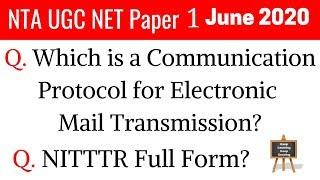 (Mock TEST 11) NTA UGC NET Paper 1 June 2020 || Top 10 Most Expected MCQs in Hindi & English