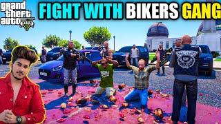 GTA 5 : BIGGEST FIGHT WITH BIKERS GANG FRANKLIN AND LASTER | 2020 (HINDI)