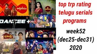 top 10 trp rating telugu serials and programs this week 52 2020
