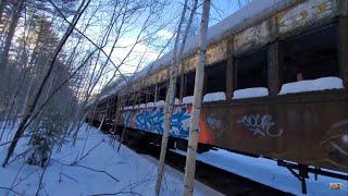 Climbing Aboard Old Abandoned Train Far North Country USA