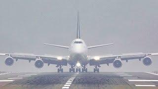 BOEING 747 LANDING during INTENSE FOG - B747 GHOST PLANE (4K)