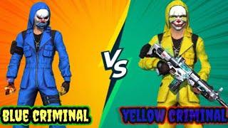 1 TIME FREE FIRE BLUE CRIMINAL BUNDLE VS YELLOW CRIMINAL BUNDLE #SUPPORT