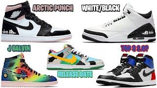 AIR JORDAN 1 ARCTIC PINK, AJ3 WHITE BLACK, AJ1 TOP 3 2.0 + J BALVIN, BEN & JERRY’S SB DUNK AND MORE