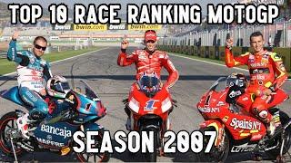 [2007] TOP 10 RACE RANKING HISTORY POINT MOTOGP