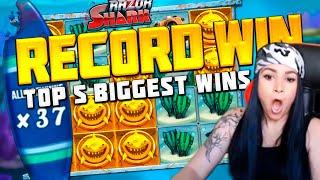 TOP 5 BIGGEST SLOTS WINS OF THE WEEK | CASINO GAMES | RECORD WIN | 8762x IN THE RAZOR SHARK SLOT