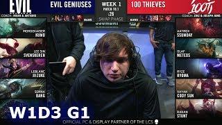 Evil Geniuses vs 100 Thieves | Week 1 Day 3 S10 LCS Spring 2020 | EG vs 100 W1D3