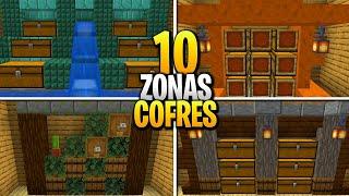 10 IDEAS para ZONAS DE COFRES y ALMACENAMIENTO en MINECRAFT! 