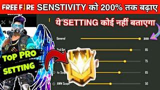 TOP PRO PLAYER GRAND MASTER SETTINGS, INCREASE FREE FIRE SENSTIVITY UPTO 200%, IMPROVE GAME PLAY