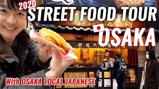 Walk and Eat! Osaka Local Street Food Tour in Namba! Takosen, Croquette, Taiyaki #226