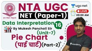 NTA UGC NET 2020 (Paper-1) | Data Interpretation by Mukesh Sir | Unit -7 | Pie Chart (पाई चार्ट)