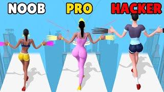 NOOB vs PRO vs HACKER in Long Nails 3D