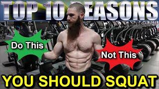 Top 10 Reasons to SQUAT! Squats for Lower Back Pain and Strong Knees, and Toned Abs, Butt, & Thighs!