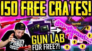 FREE GUN LAB SKIN?! Opening 150 FREE CRATES! | PUBG Mobile