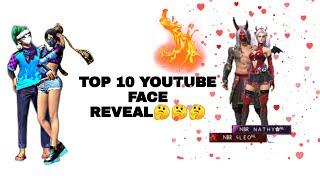 FREE FIRE TOP 10 YOUTUBERS FACE REVEAL