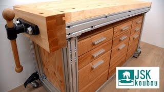 High rigidity workbench made of aluminum frame