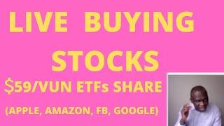 Live Buying of Shares, Questrade. VUN ETFs ( Microsoft, Apple, Amazon, Google)