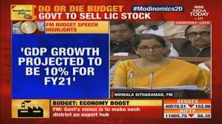 Sitharaman Says Nominal GDP Growth Rate For 2020-21 Estimated At 10% | Budget 2020