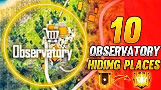 FREE FIRE OBSERVATORY HIDDEN PLACE | TOP 10 HIDING PLACE IN OBSERVATORY|RANK PUSHING TIPS AND TRICKS