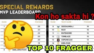 TOP 10 FRAGGER BGIS FINAL End of day 2 | MVP PLAYERS BGIS FINAL