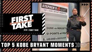 Stephen’s A-List: Top 5 Kobe Bryant moments | First Take