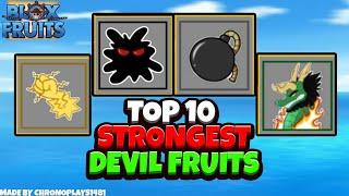 Top 10 Strongest Devil Fruits - Blox Fruits [Roblox]