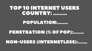 Top 10 Internet Users Country in World | Internet Users in World Today | Number of  Internet Users
