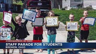 Teachers hold parade to say hello to Bremen Elementary School students