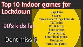 Top 10 Indoor games|Lockdown Indoor games|90's kids games