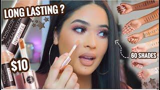 $10 LONG WEARING CONCEALER ?! NEW Makeup Revolution CONCEAL & DEFINE XL CONCEALER (OILY SKIN REVIEW)