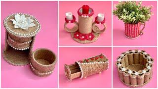 Best DIY Craft Ideas With Jute & Cardboard Rolls/ 5 Jute Craft Ideas